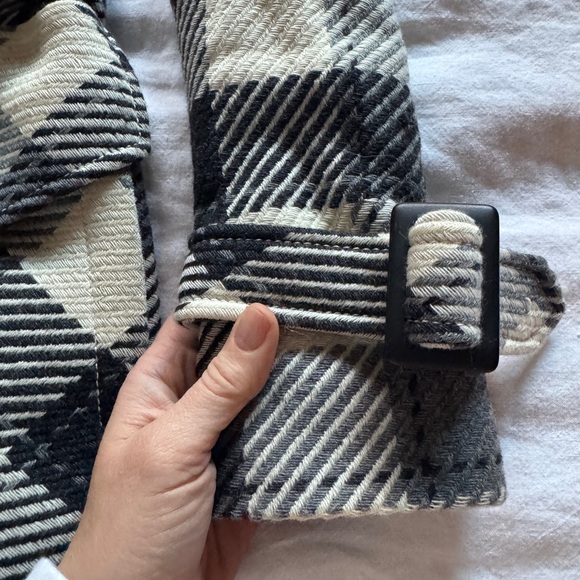 Ted Baker Women's Black & White Maddie Wool Thick Trench Coat size 2 (Small) - Picture 5 of 11